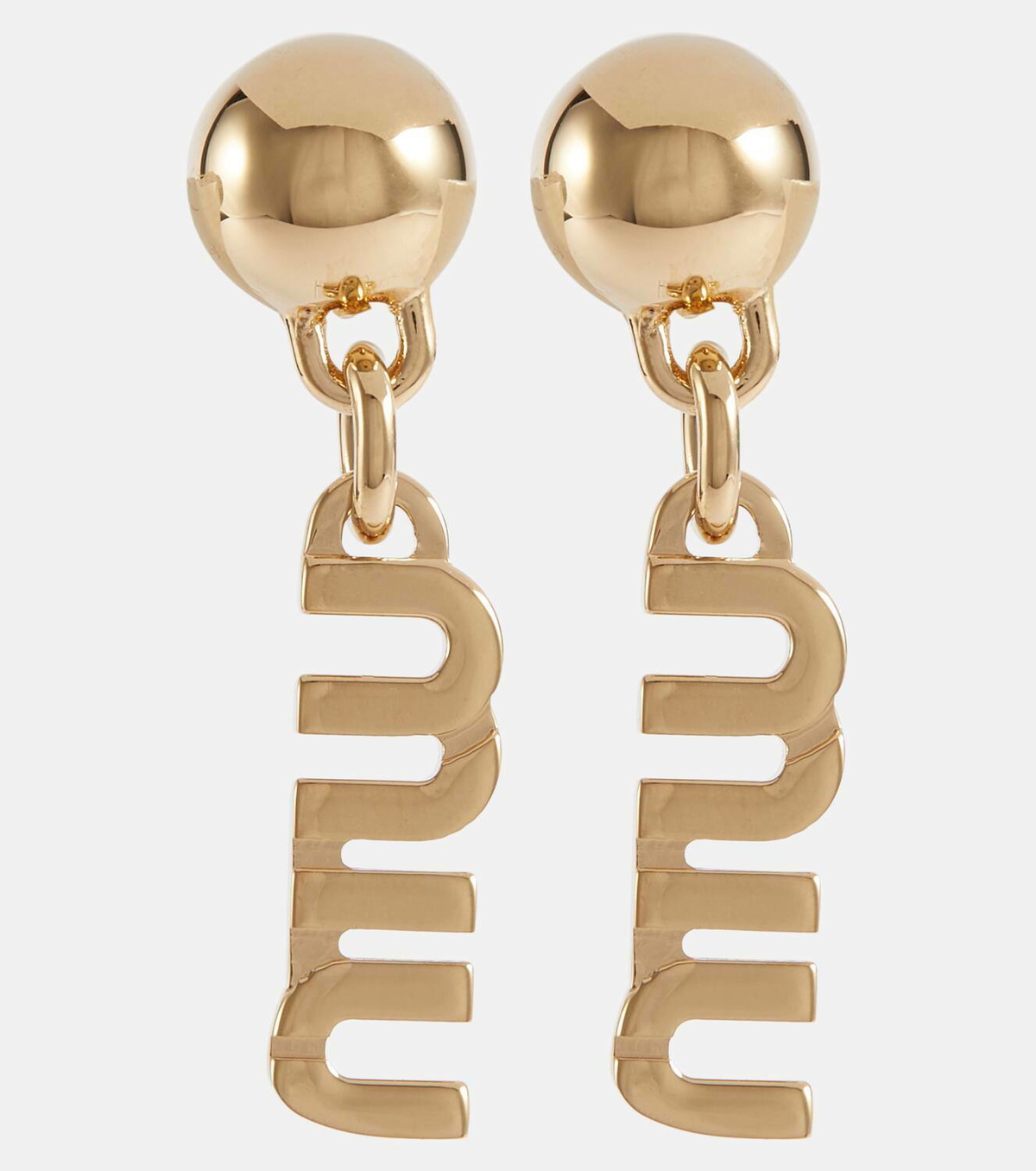 Miu Miu Logo drop earrings
