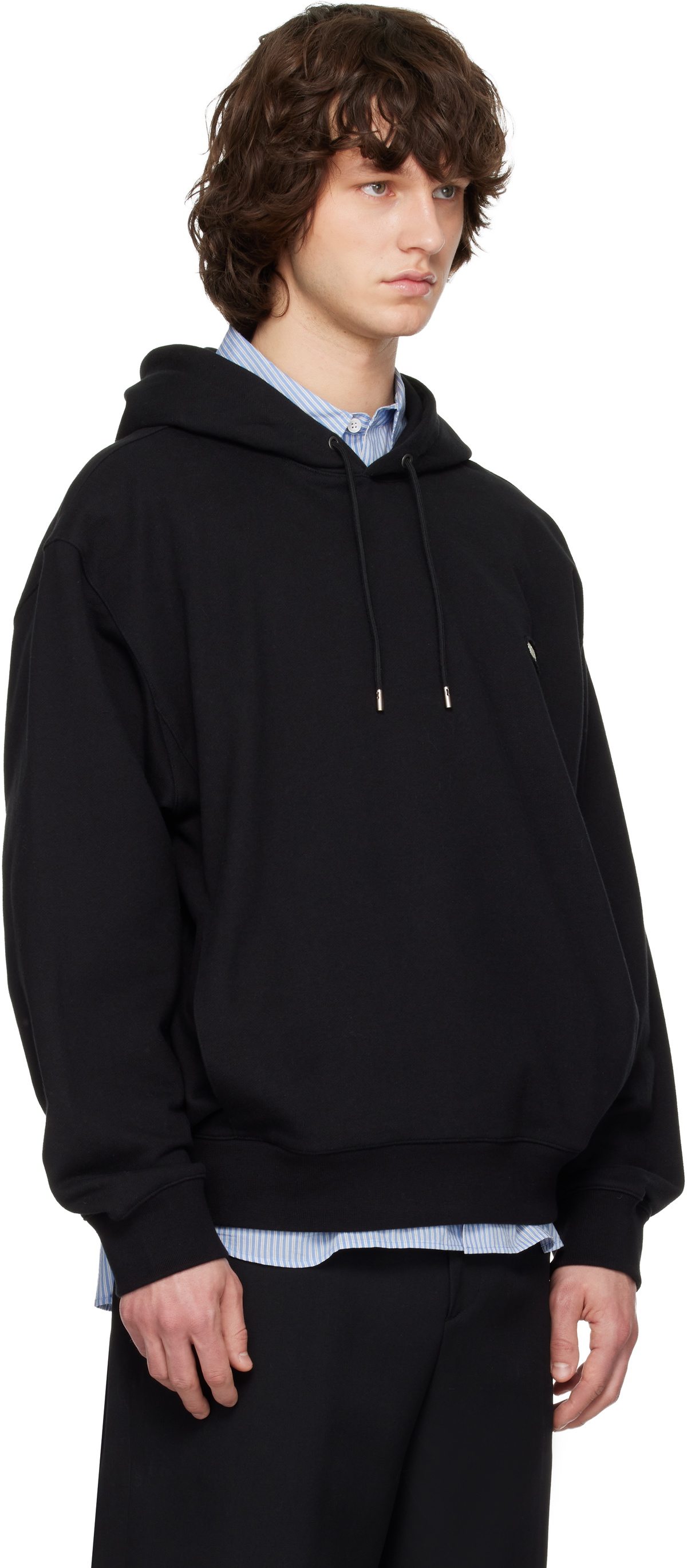 Solid Homme Black Solid Back Logo Hoodie
