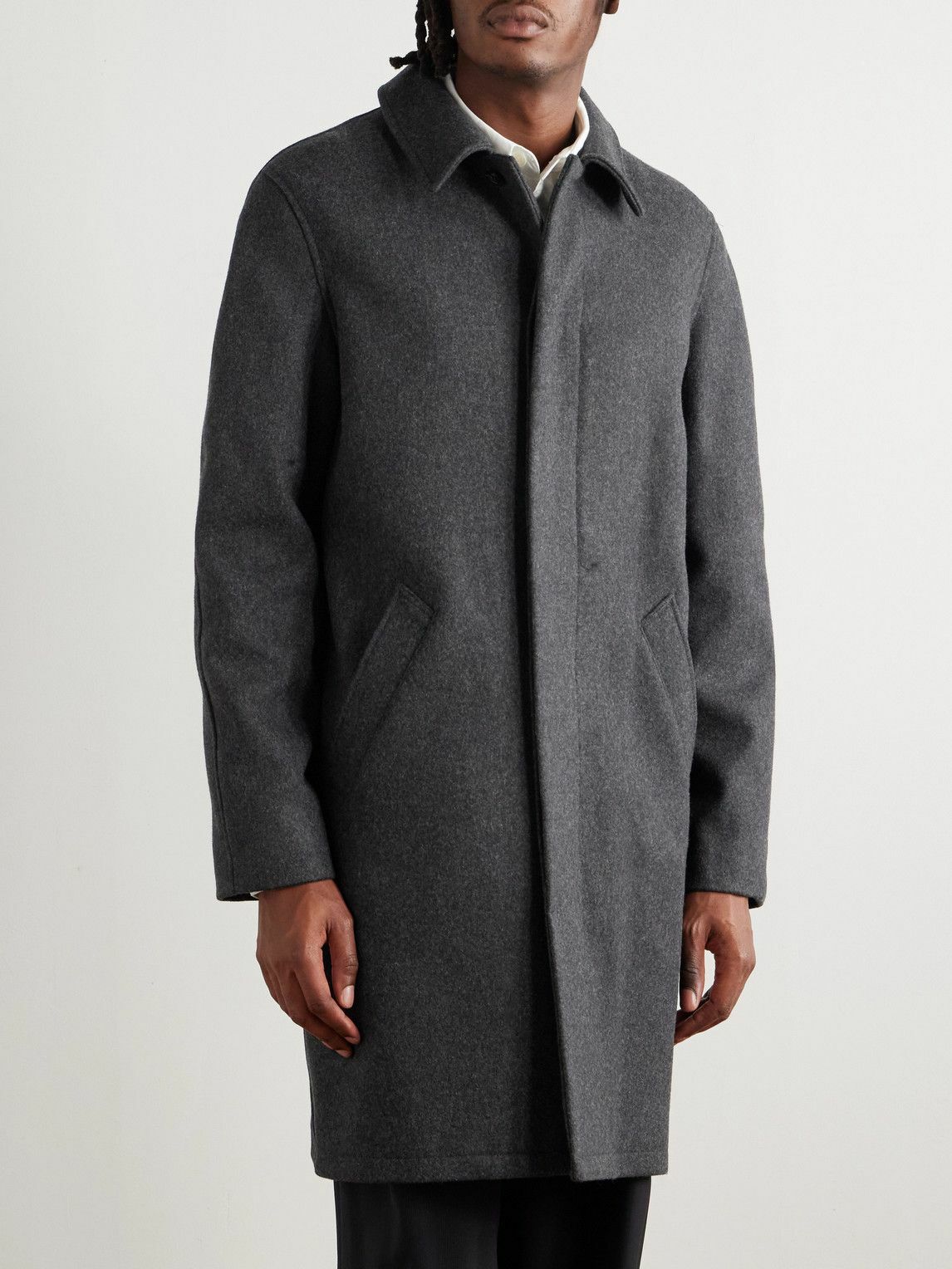 A.P.C. - Auster Brushed Wool-Blend Coat - Gray