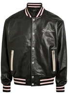 Amiri Club Amiri Appliquéd Leather Varsity Jacket Black