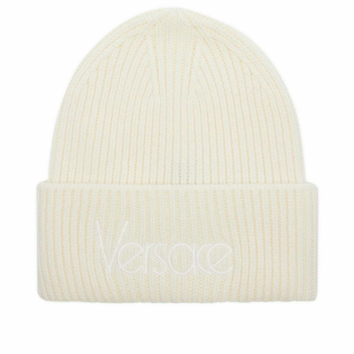 Versace Women's Beanie in 1W470-Ivory 