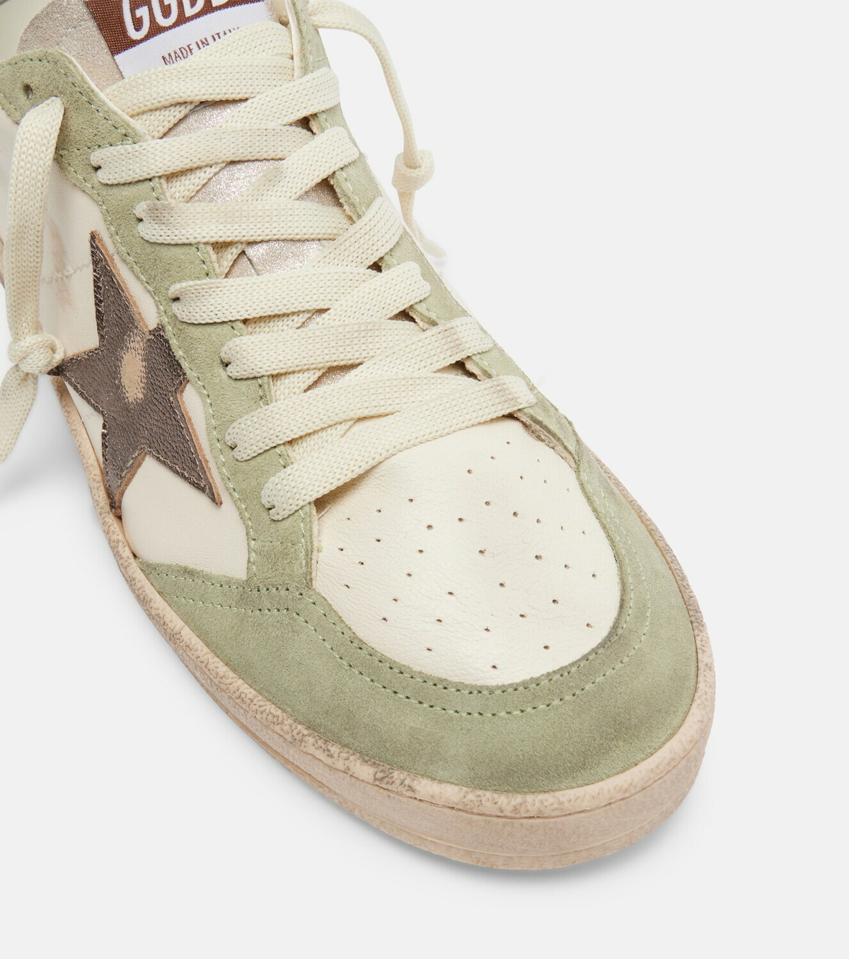 Golden Goose Ball Star suede-trimmed leather sneakers