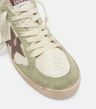 Golden Goose Ball Star suede-trimmed leather sneakers