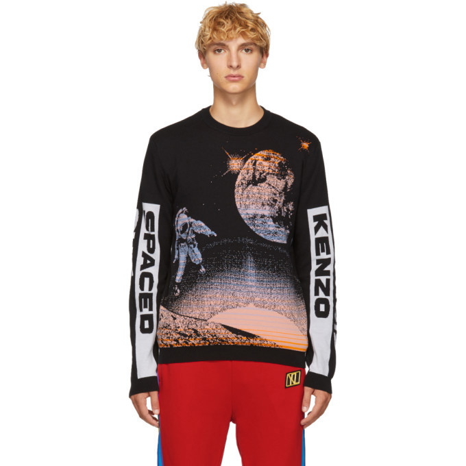 Photo: Kenzo Black Spaced Out Crewneck Sweater