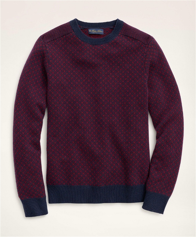 Photo: Brooks Brothers Men's Wool Nordic Intarsia Sweater | Burgundy/Navy