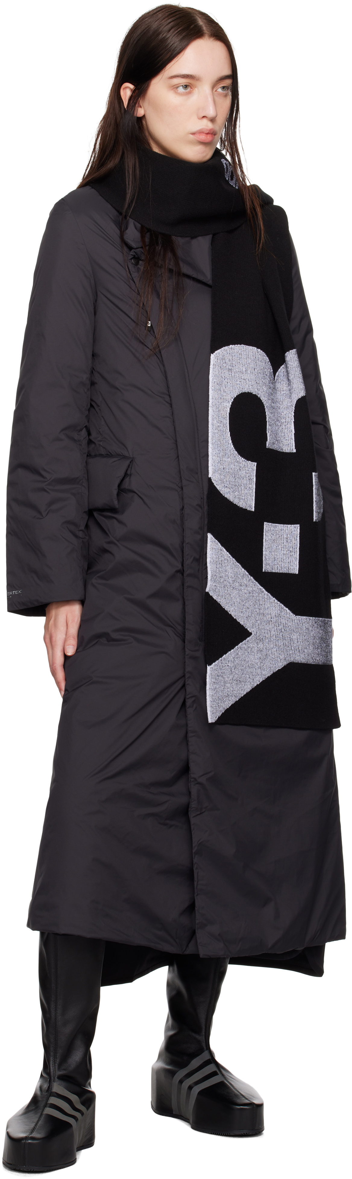 Y-3 Black Logo Scarf