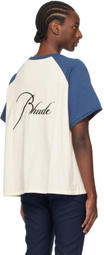 Rhude White & Blue Raglan T-Shirt