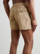 Canali - Straight-Leg Mid-Length Printed Swim Shorts - Neutrals