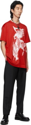 Givenchy Red Gothic Print T-Shirt