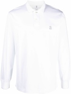 BRUNELLO CUCINELLI - Embroidered Logo Cotton Polo Shirt