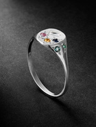 Seb Brown - Neapolitan Silver, Sapphire, Tourmaline and Emerald Ring - Silver