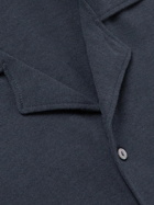 Stòffa - Camp-Collar Cotton-Piqué Shirt - Blue