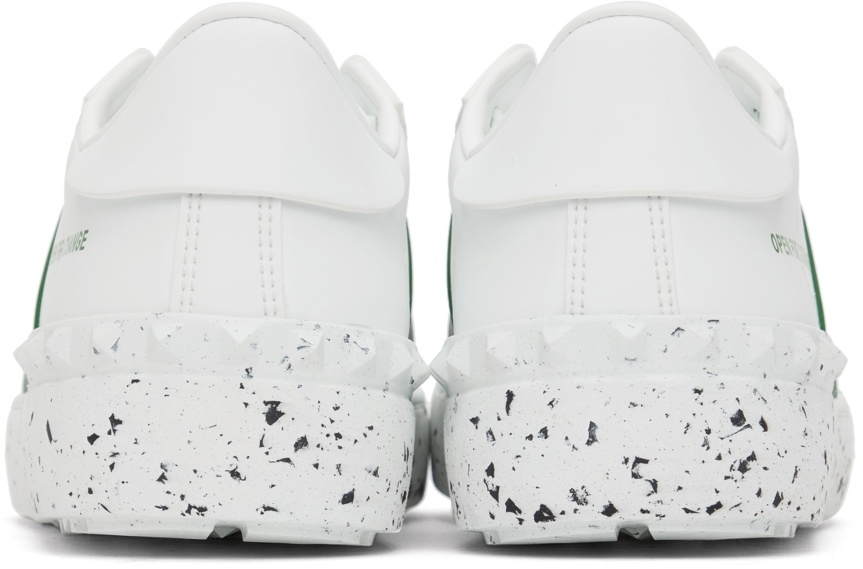Valentino Garavani White & Green Open For A Change Sneakers