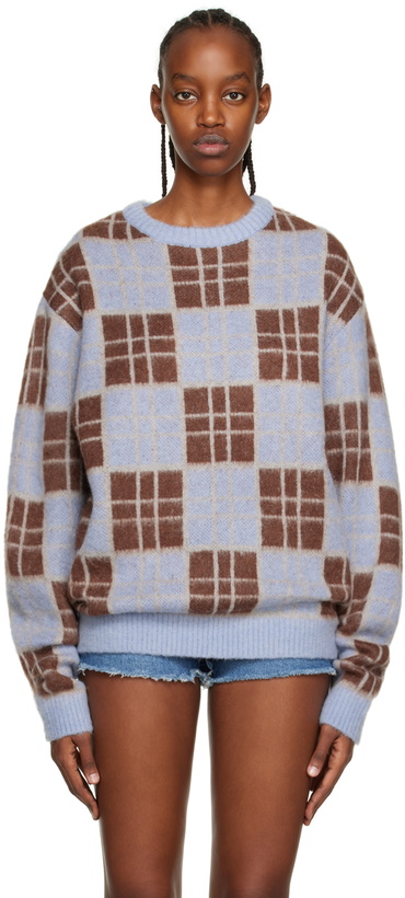 Photo: Awake NY Blue & Brown Check Sweater
