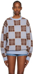 Awake NY Blue & Brown Check Sweater