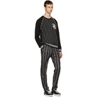 Dolce and Gabbana Black and White Striped The King Sweater