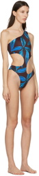 Louisa Ballou Brown & Blue Carve One-Piece