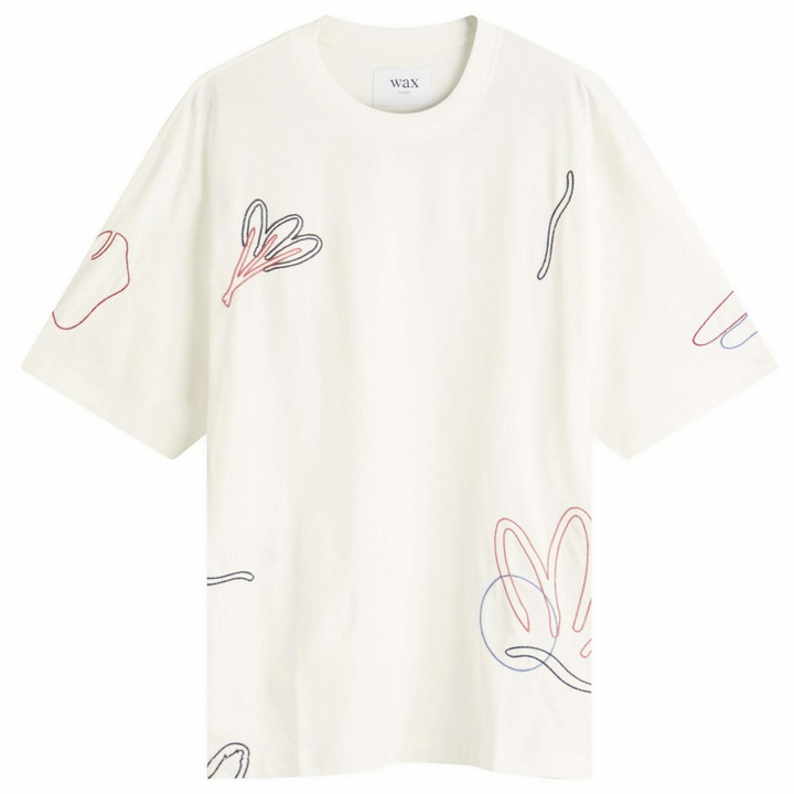 Photo: Wax London Men's Milton Embroidered T-Shirt in Ecru/Multi
