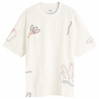Wax London Men's Milton Embroidered T-Shirt in Ecru/Multi