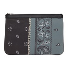 Amiri Black and Grey Reconstructed Bandana Pouch