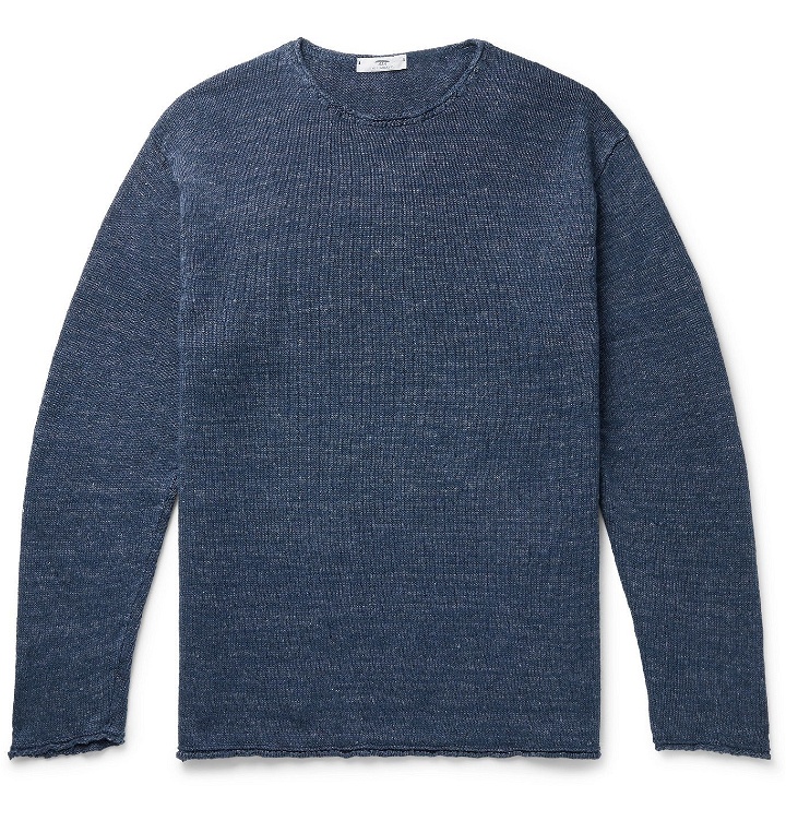 Photo: Inis Meáin - Mélange Linen Sweater - Blue