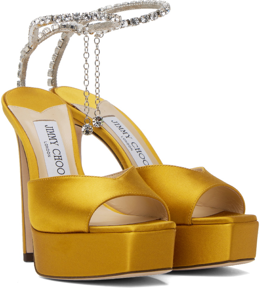 【関税込み】Jimmy Choo ゴールド Saeda 125 ヒールサンダル Jimmy Choo Gold Saeda 125 Heeled Sandals Jimmy Choo