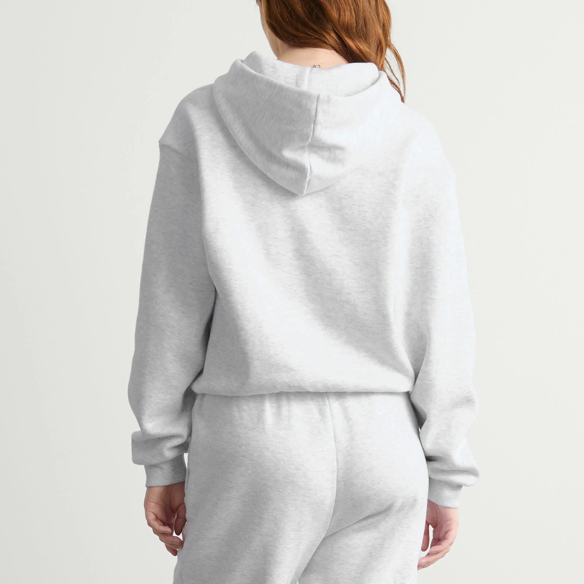 SKIMS Women's Cotton Fleece Classic Zip Up Hoodie in Light Heather Grey