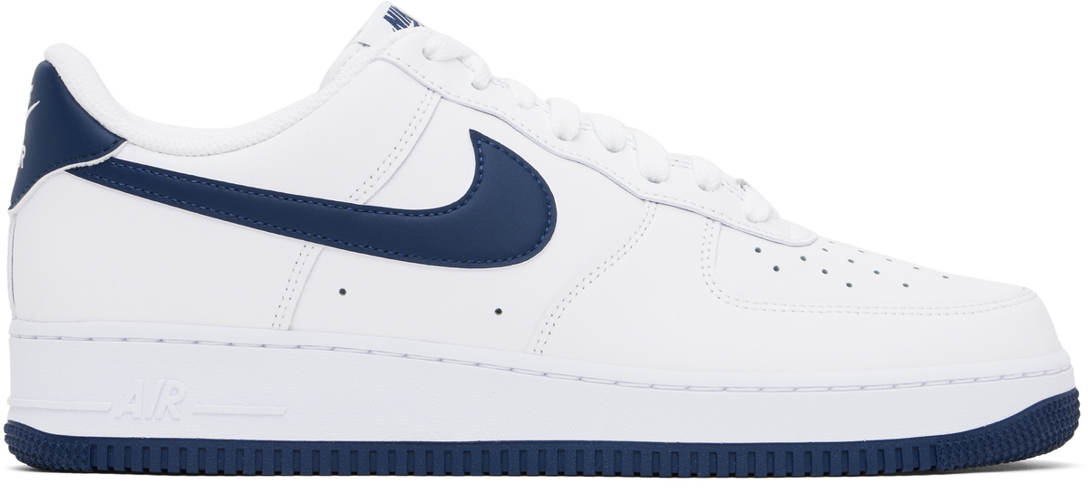 Nike White Navy Air Force 1 07 Sneakers Nike