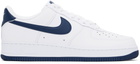 Nike White & Navy Air Force 1 '07 Sneakers