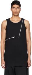 Yohji Yamamoto Black Fastener Tank Top