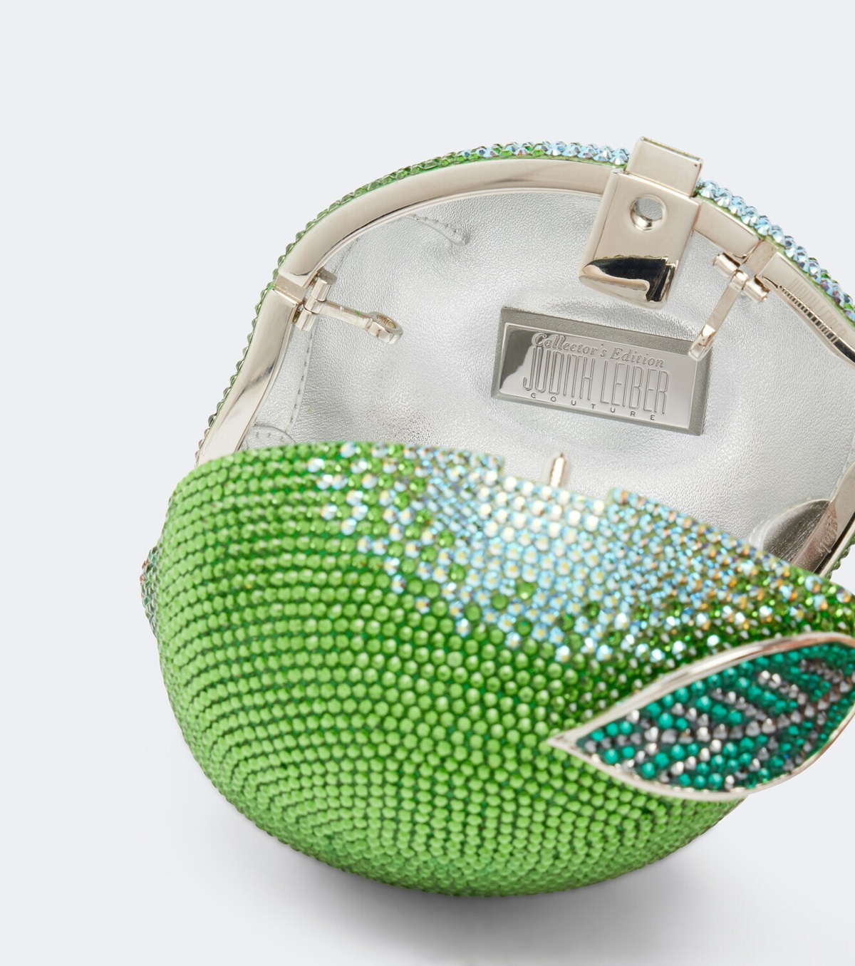Judith Leiber Couture Citron Lime embellished clutch
