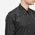 Alexander McQueen Men's Contrast Stitch Harness Shirt in Black