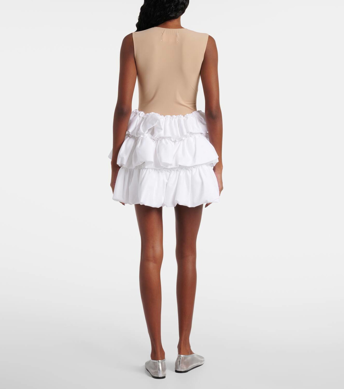 Noir Kei Ninomiya Tiered cotton miniskirt