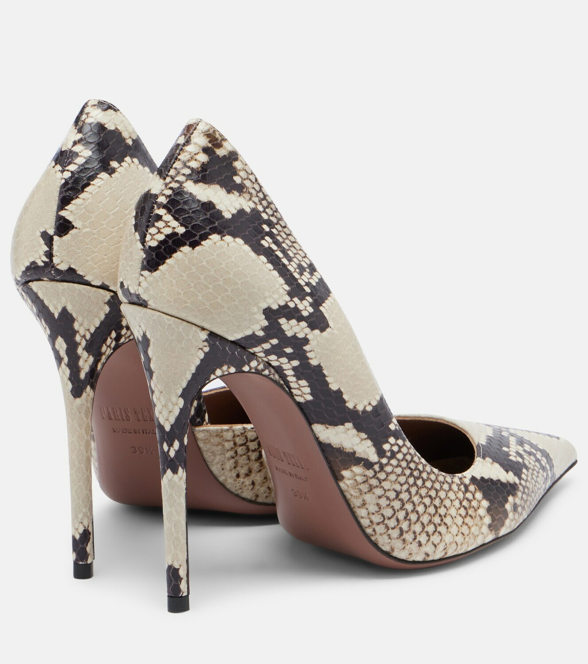 Paris Texas Vera snake-effect leather pumps