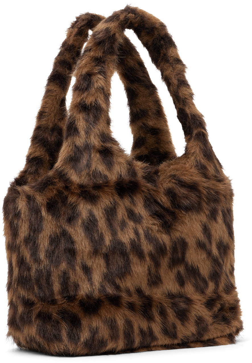 Black Brown Leather And Faux Fur Bag Lupa