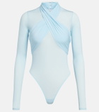 Wardrobe.NYC Draped sheer bodysuit