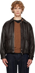 Dunst Brown Oversized Vintage Leather Jacket