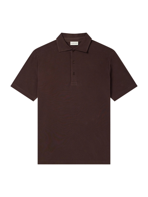 Photo: Frescobol Carioca - Luca Organic Cotton Piqué Polo Shirt - Brown