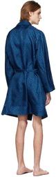 Versace Underwear Blue & Black 'La Greca' Robe