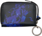 Dries Van Noten Black & Blue Leather Card Holder