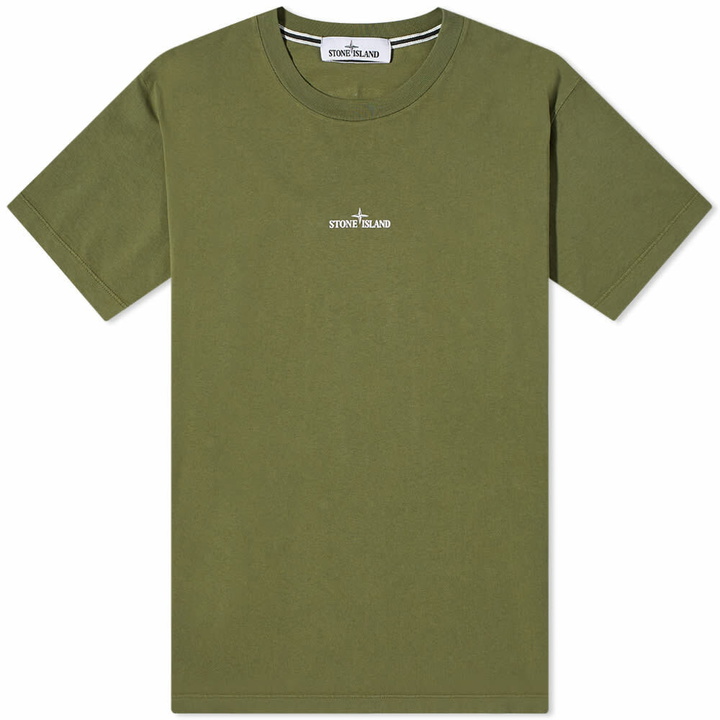 Photo: Stone Island Men's Tricromia Three Print T-Shirt in Olive