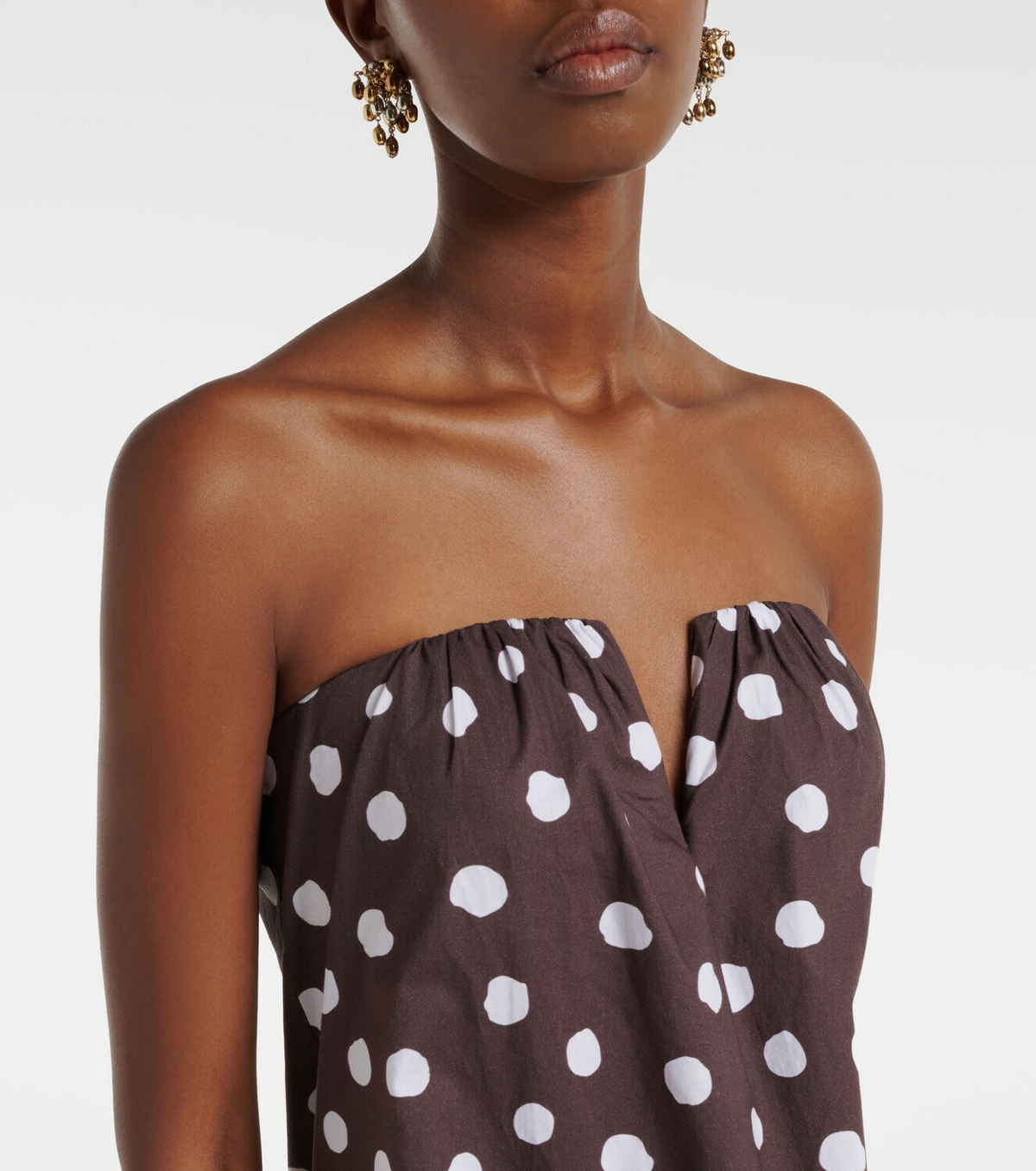 Adriana Degreas Polka-dot cotton-blend maxi dress