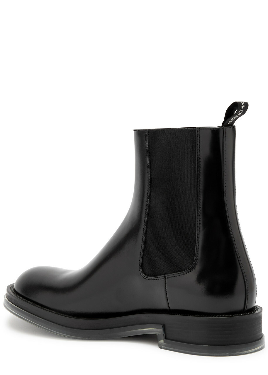 Alexander Mcqueen Leather Chelsea Boots Black