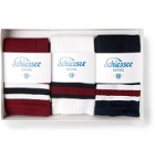 SCHIESSER - Three-Pack Bjorn Striped Cotton-Blend Socks - Multi