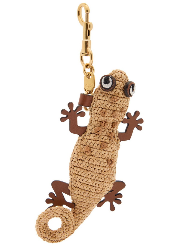 Photo: Anya Hindmarch Gecko Raffia and Leather bag Charm - Natural - One Size