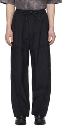 Juun.J Black Nylon Zip Trousers