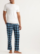 Hugo Boss - Dynamic Checked Cotton-Flannel Pyjama Trousers - Blue