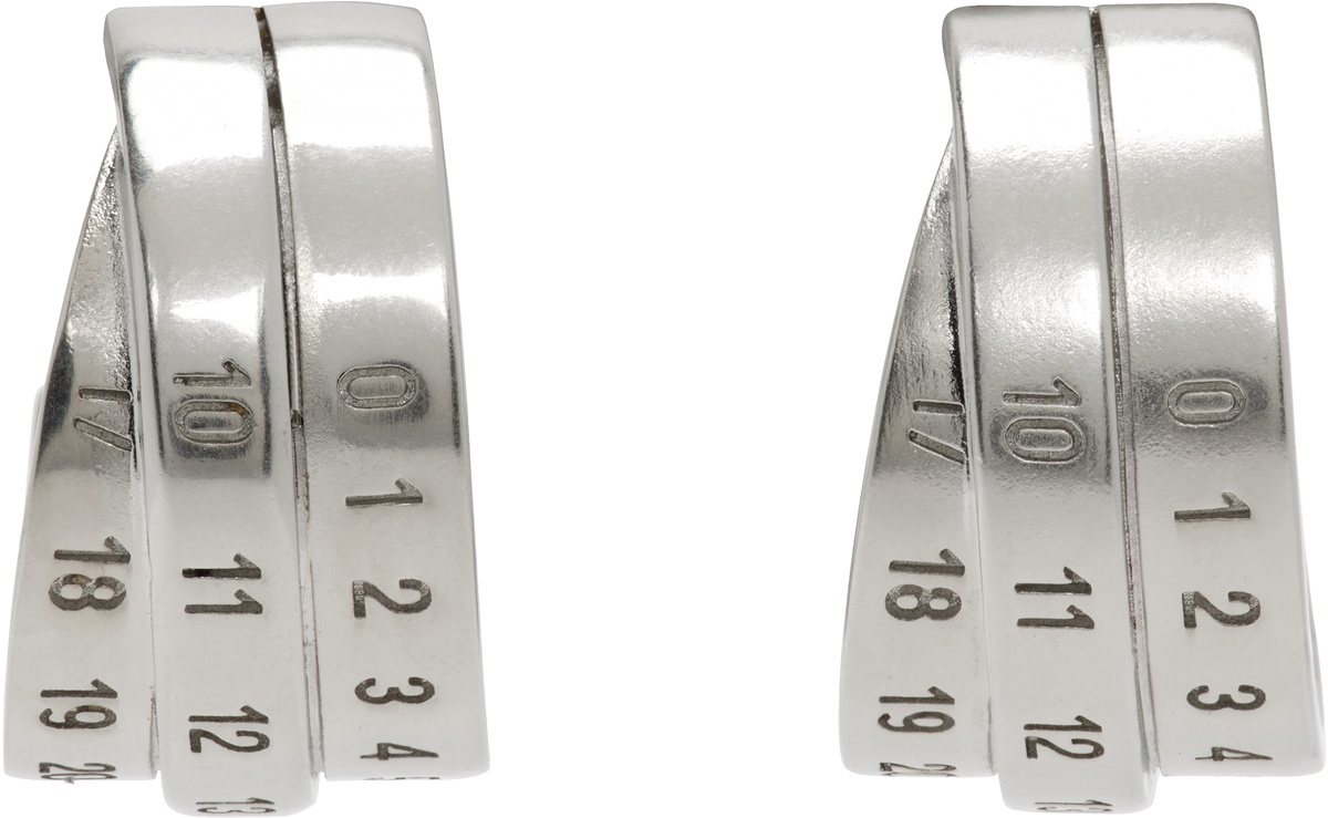MM6 Maison Margiela Black New Numerical Logo Earrings MM6