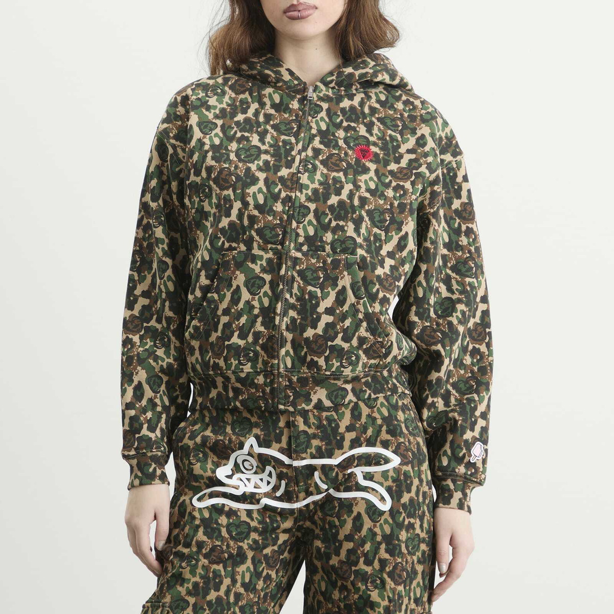 ICECREAM Women's Zip Through Hoodie in Camo