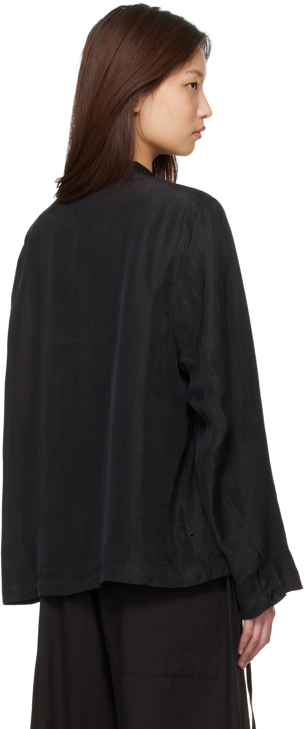 Studio Nicholson Black Baye Twill Shirt